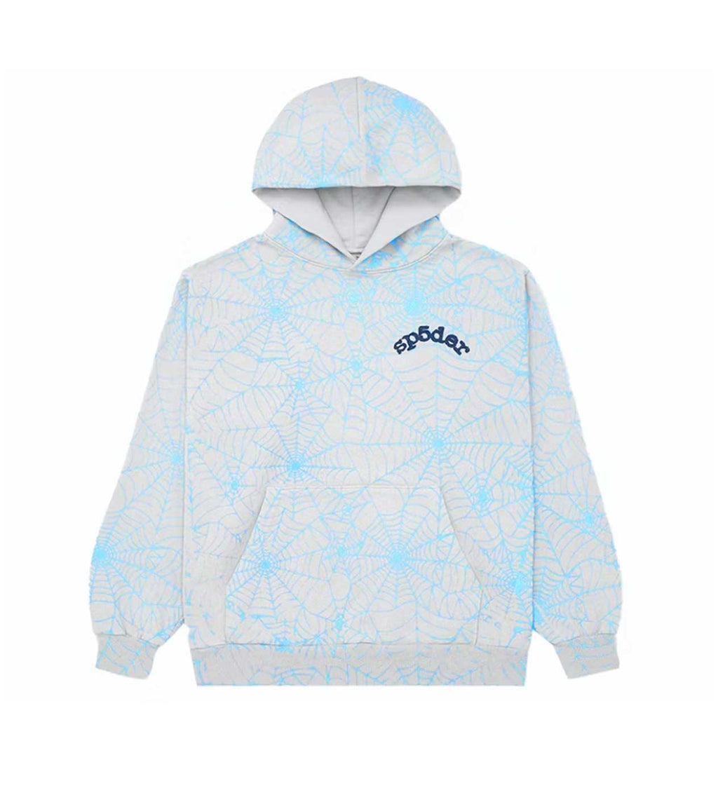 Sp5der AOP Web Heather Grey Hoodie